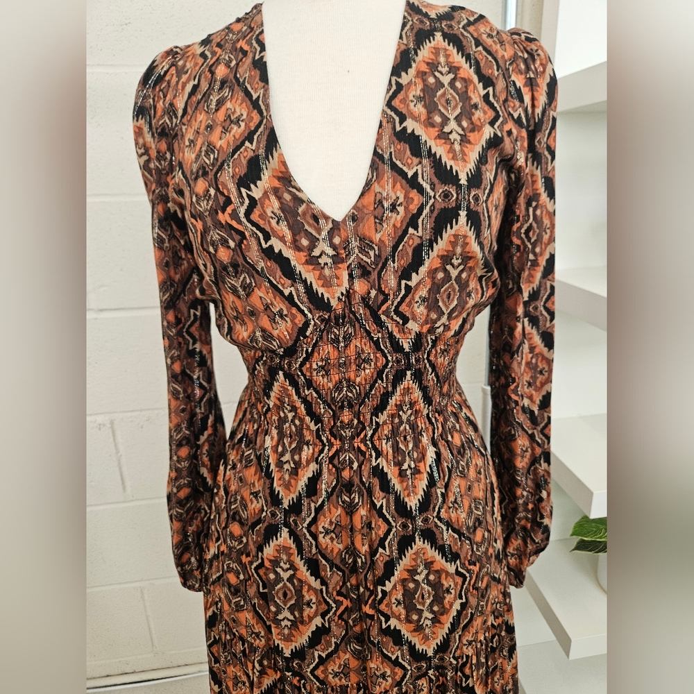 Ikat Dress With Metallic Thread - Picture 6 of 16